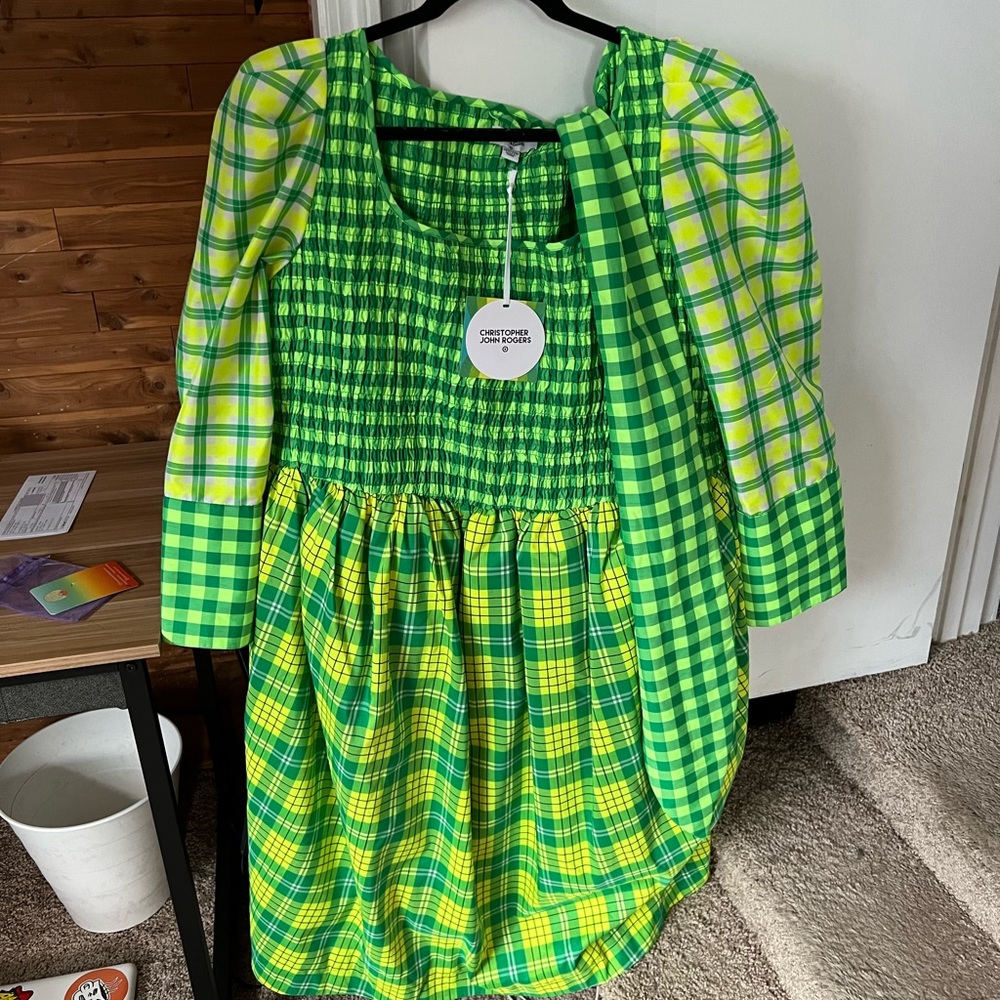 Christopher John Rogers x Target Green Plaid Dress